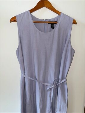 Valerie Stevens Vintage 90s Silk Linen Lilac Sleeveless Maxi Dress